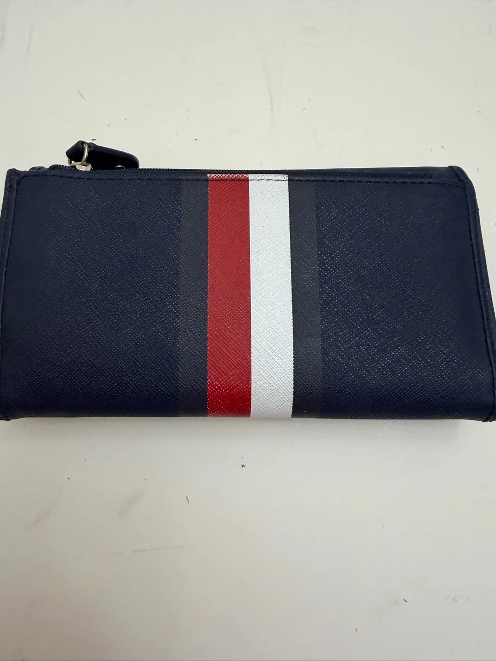 Tommy Hilfiger Navy Wallet with Red and White Center Stripe